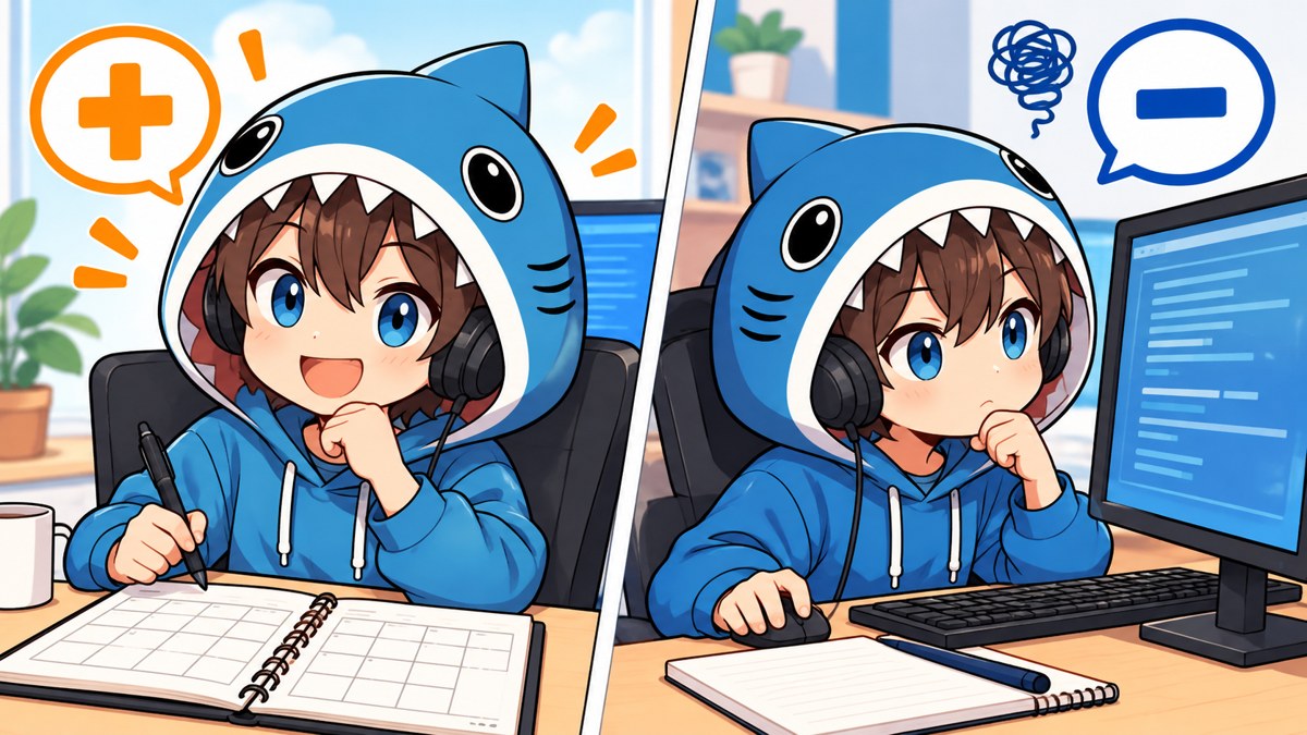 日程の計画と画面での読解を考えるさめじん