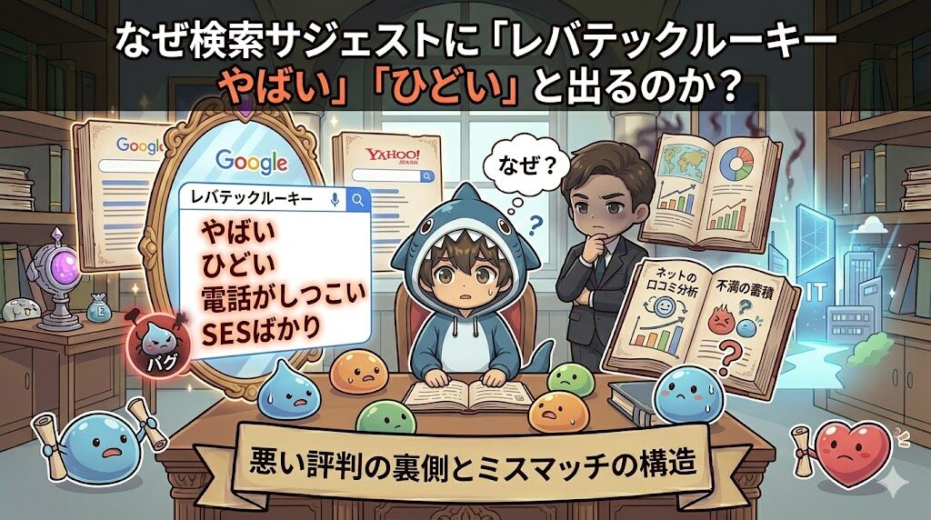 なぜ検索サジェストに「レバテックルーキー やばい」「ひどい」と出るのか？