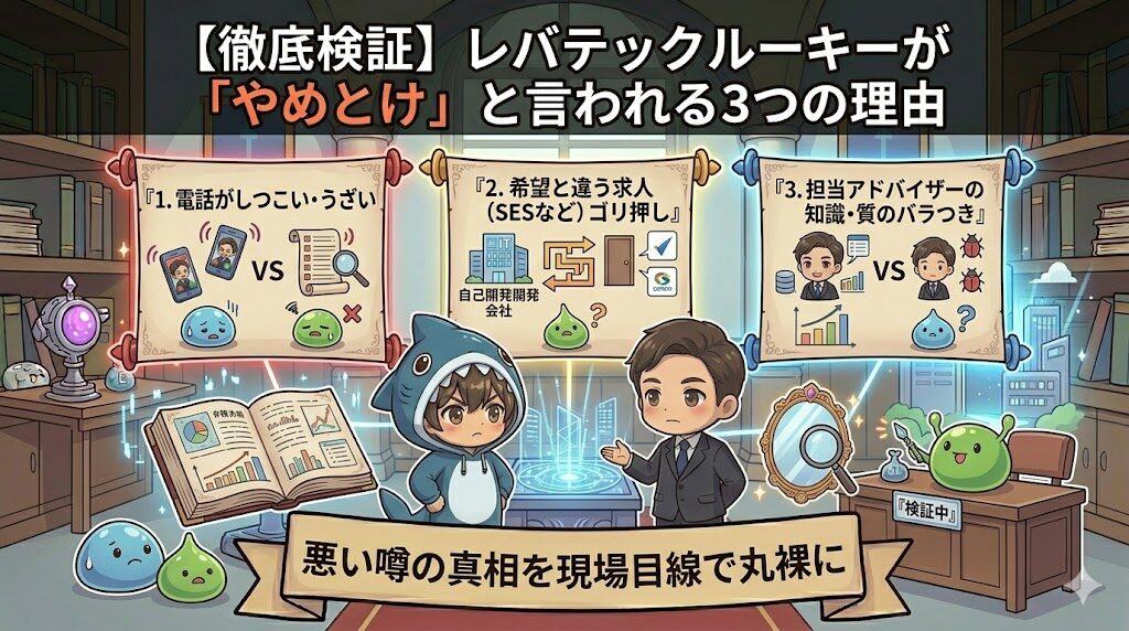 【徹底検証】レバテックルーキーが「やめとけ」と言われる3つの理由