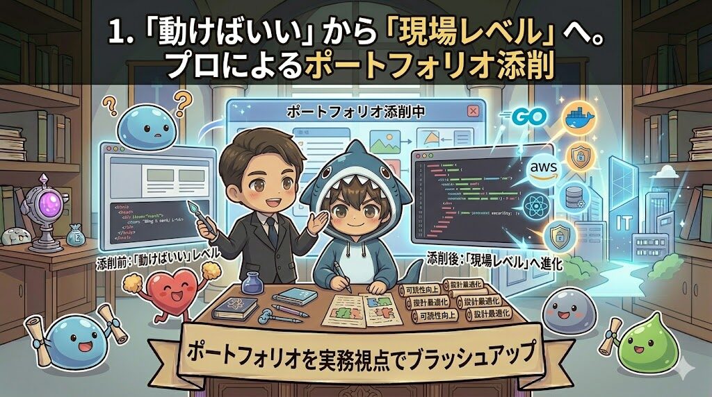 1. 「動けばいい」から「現場レベル」へ。プロによるポートフォリオ添削