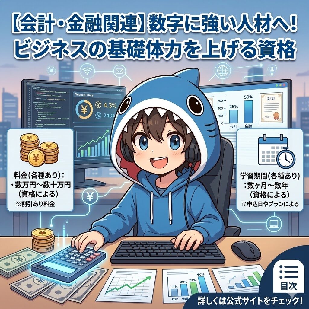 【会計・金融関連】数字に強い人材へ！ビジネスの基礎体力を上げる資格