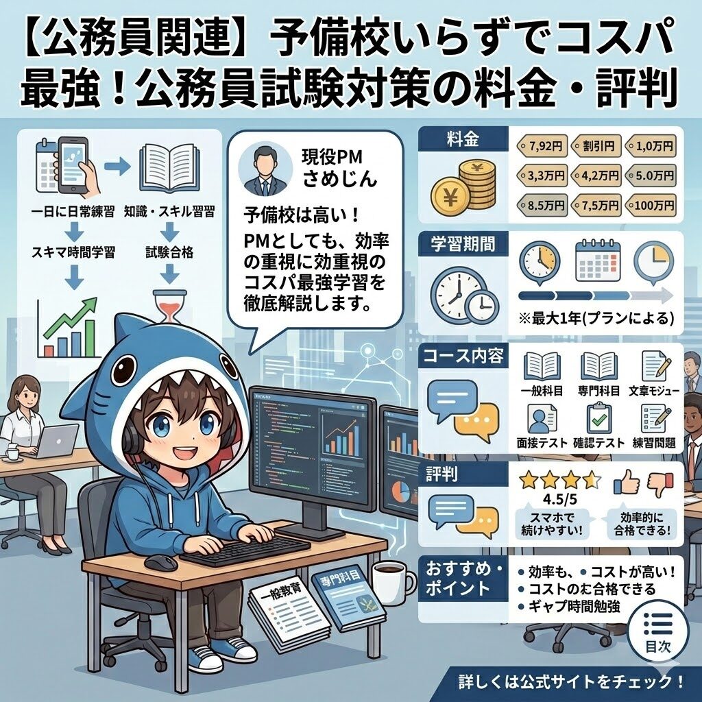【公務員関連】予備校いらずでコスパ最強！公務員試験対策の料金・評判
