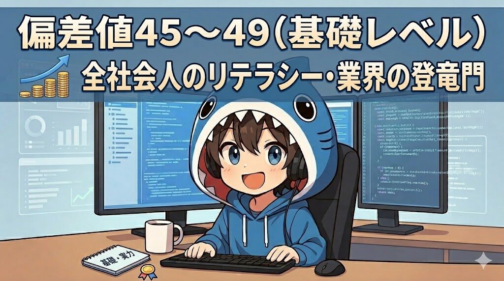 偏差値45〜49（基礎レベル）：全社会人のリテラシー・業界の登竜門