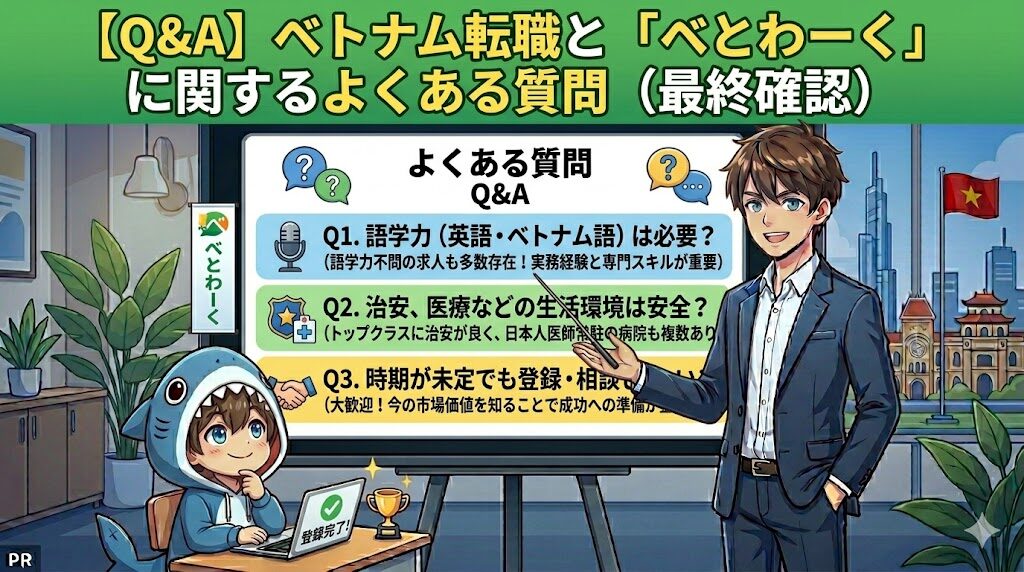 【Q&A】ベトナム転職と「べとわーく」に関するよくある質問（最終確認）