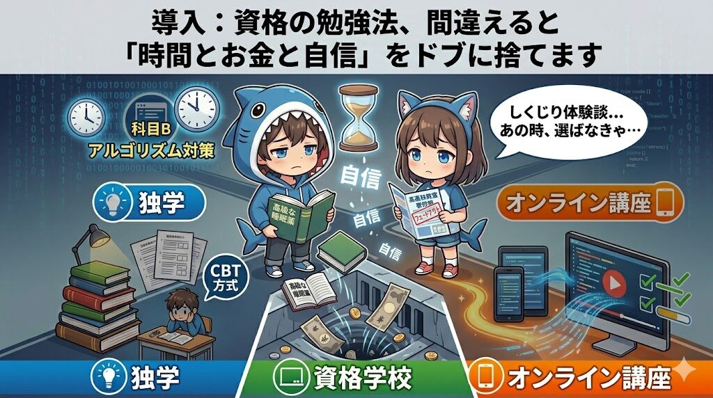 導入：資格の勉強法、間違えると「時間とお金と自信」をドブに捨てます