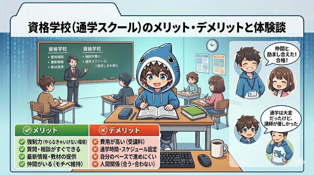 資格学校（通学スクール）のメリット・デメリットと体験談