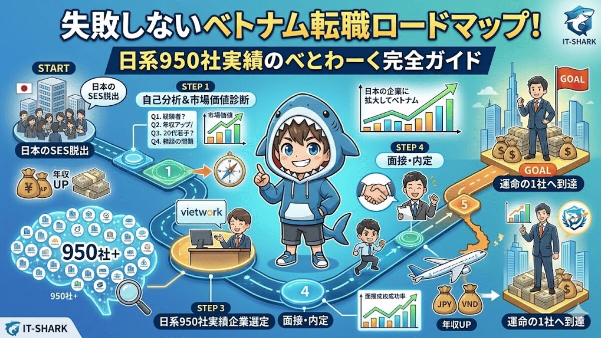 失敗しないベトナム転職ロードマップ！日系950社実績のべとわーく完全ガイド_アイキャッチ画像_IT-SHARK-BLOG