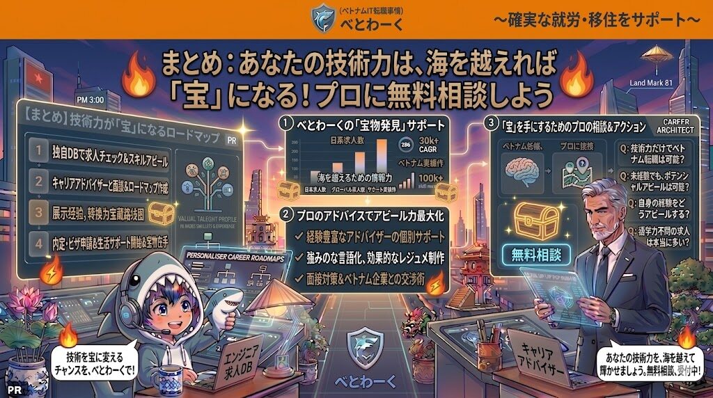 まとめ：あなたの技術力は、海を越えれば「宝」になる！プロに無料相談しよう