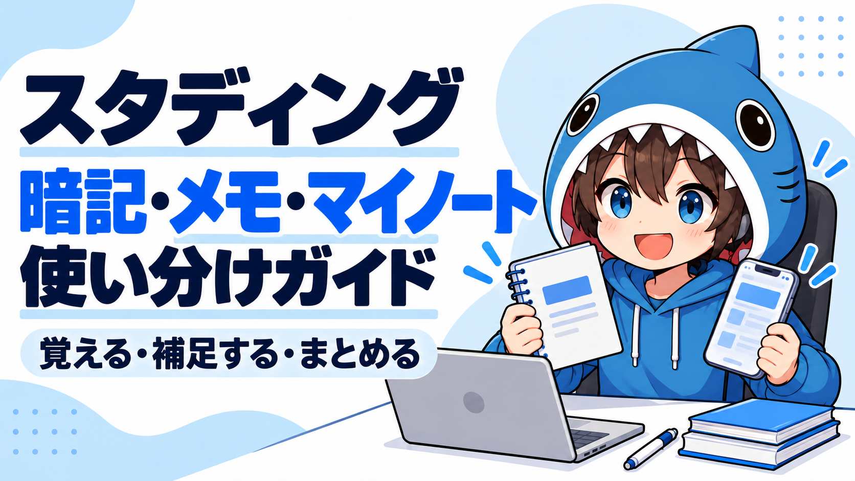 さめじんと学ぶスタディングの暗記・メモ・マイノート使い分けガイド